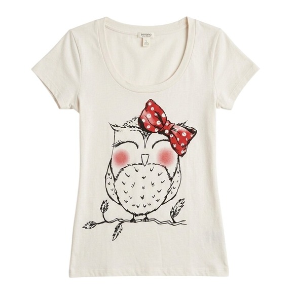 Zenana Outfitters Tops - AS-IS Owl Graphic Scoop Neck Tee Large